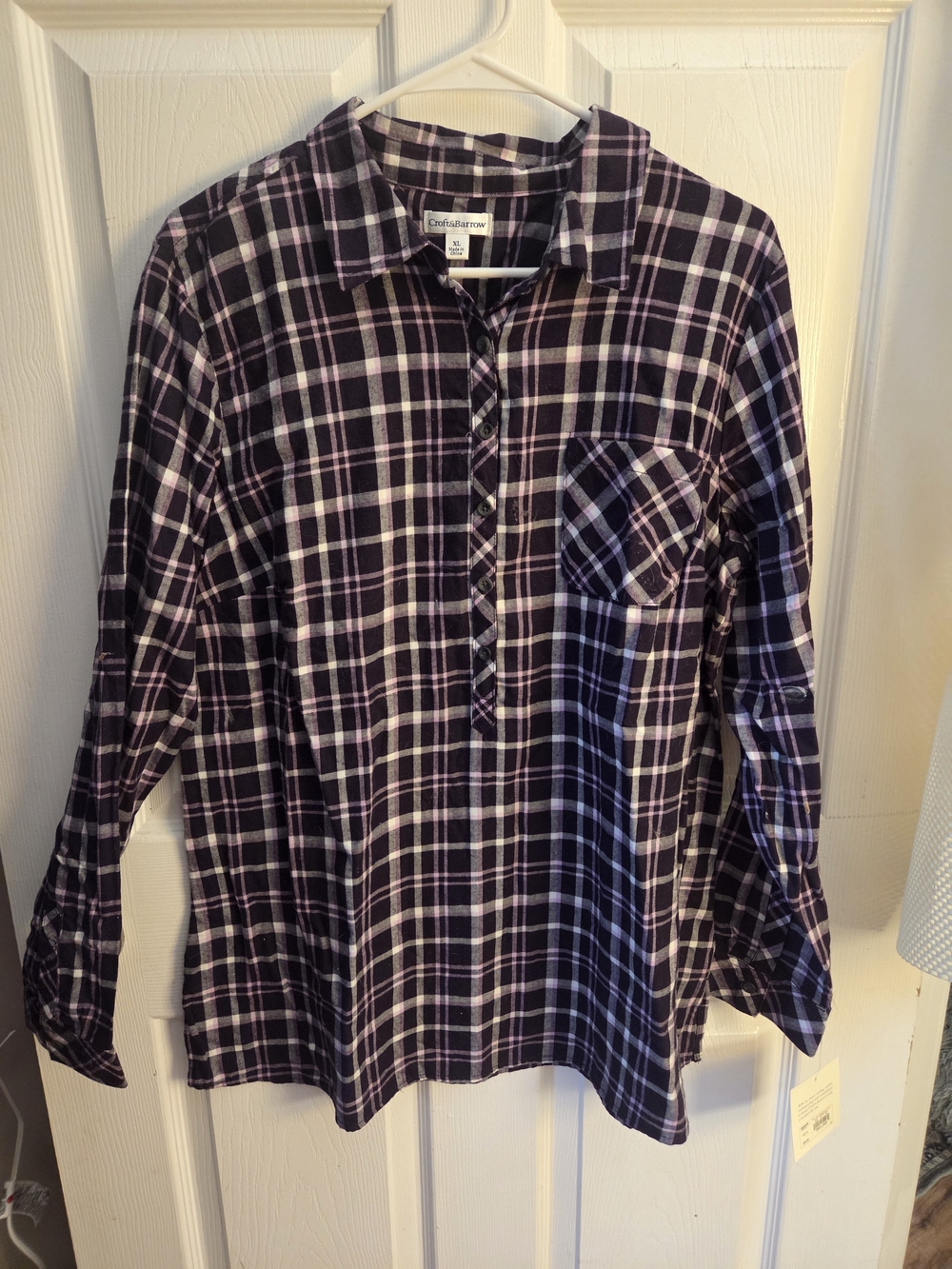 croft & barrow Purple Plaid Pullover Tunic